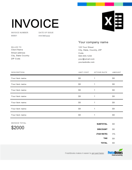 invoice template microsoft excel 2007